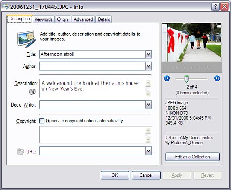 Easily edit your photo metadata