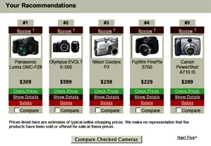 Recommended cameras