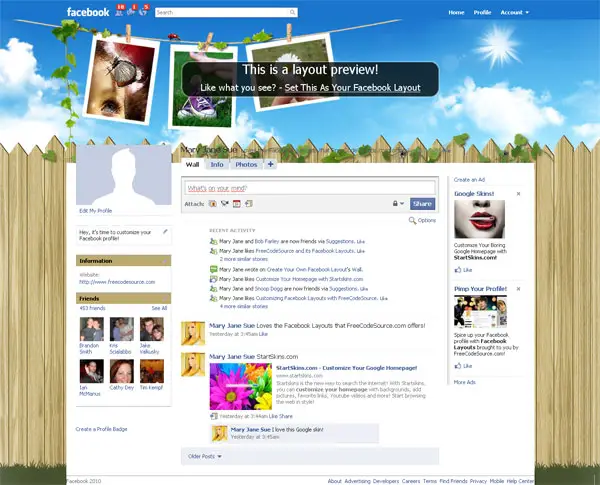 Facebook theme