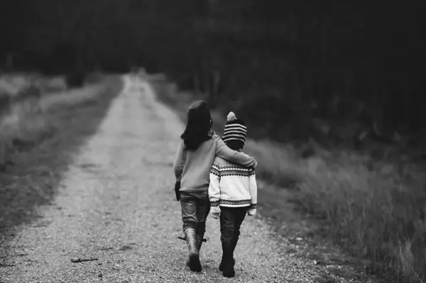 boy walking with girl