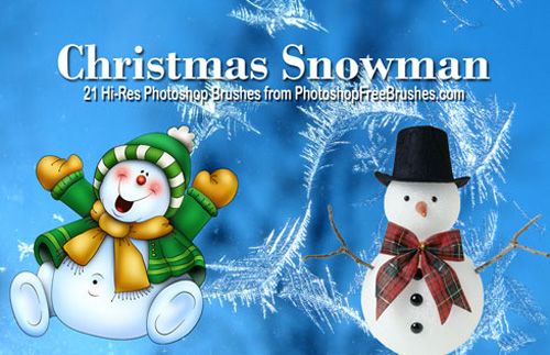 Christmas Snowman Brushes for Photoshop
