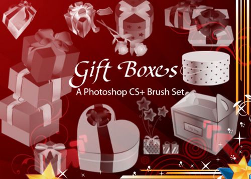 Gift Boxes Photoshop Brushes