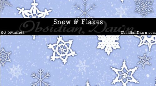 Snow and Snowflakes Photoshop and GIMP Brushes