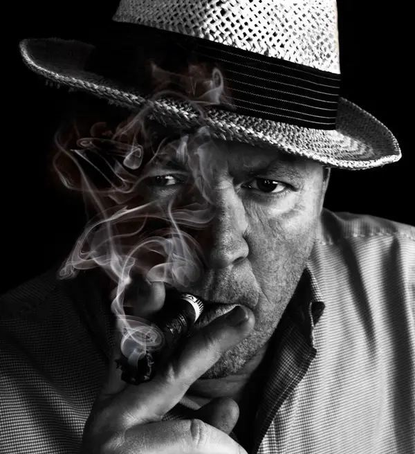 Black and white photo by Joakim Lloyd Raboff: smoking man