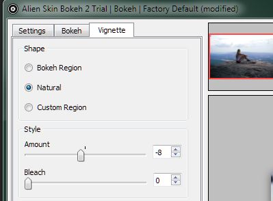 Vignetting Amount Slider