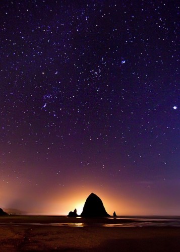 This shot was started even before the sun actually went down, before the stars were even visible.