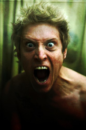 Ego is irrelevant, try and make yourself look as terrifying as you possibly can, the camera will pick out the rest.