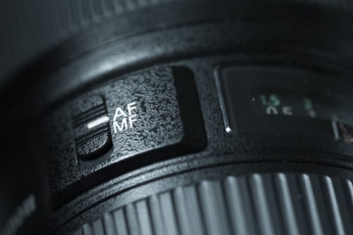 Click this switch which can normally be found on or near the lens, to MF which stands for manual focus