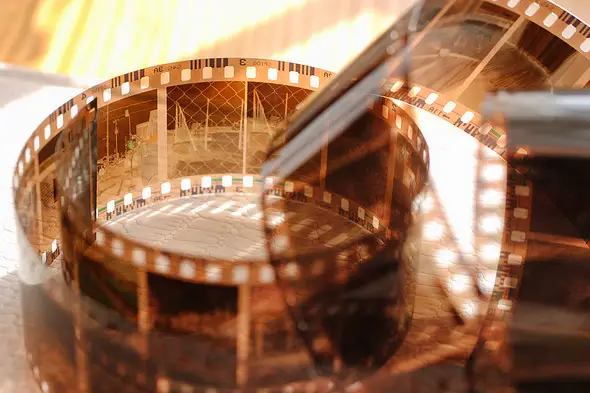 Color film negatives, already developed and ready for enlarging or scanning. Photo by Mika.
