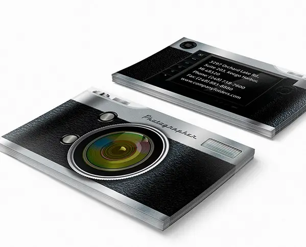 Camera Pocket Folder Design and Business Card Template