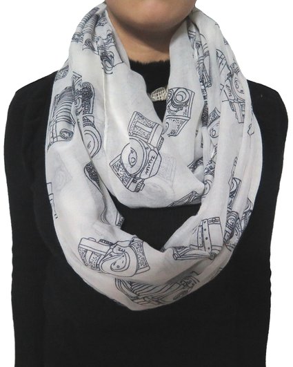 Camera Print Scarf Ladies