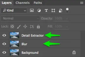 Duplicate layers in Photoshop