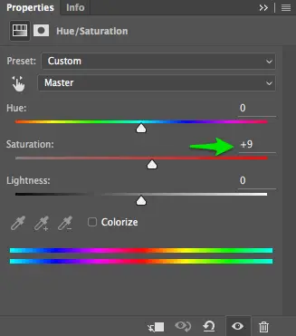 Hue Adjustment Level in Photoshop