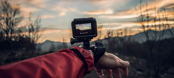 gopro mounted on a wrist