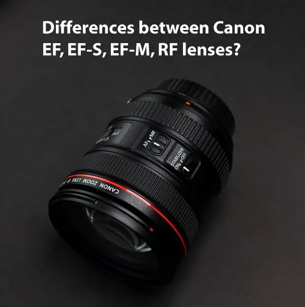 What are the Differences Between Canon EF, EF-S, EF-M, RF lenses