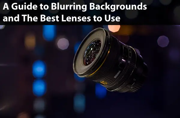 camera lens on a blurred lights background