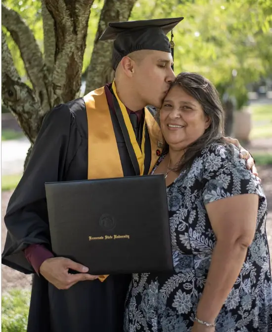 graduate with parent