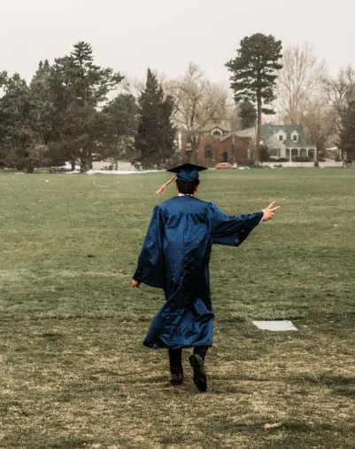 back pose of male graduate