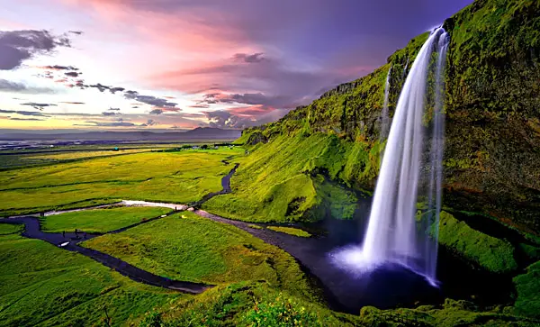 landscape with waterfall