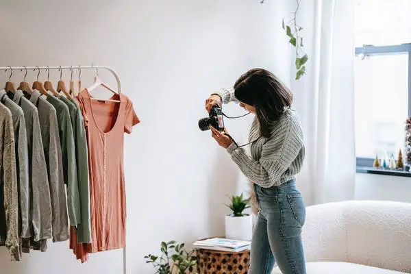 photographer taking pictures of clothes