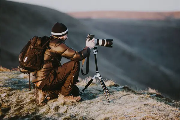 landscape photographer at work
