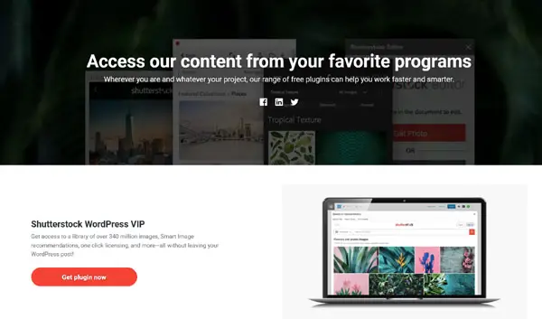 Shutterstock wordpress plugin screenshot