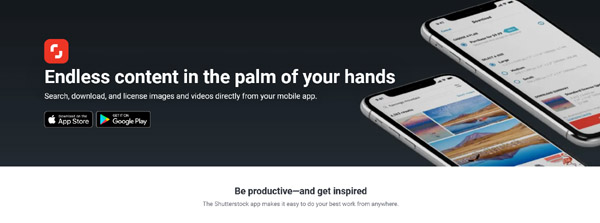 Shutterstock apps screenshot