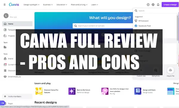 Canva homepage