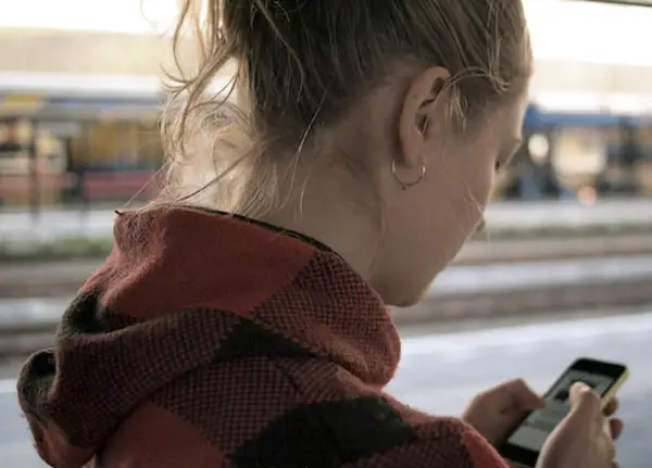 Woman checking her phone