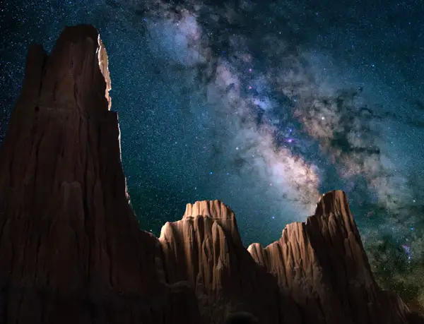 Photo of the milky way, stars and mountains
