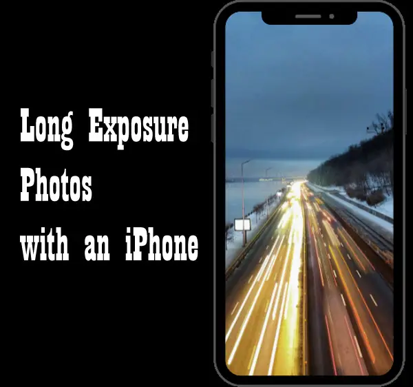 Long exposure photo of traffic on an iphone screen