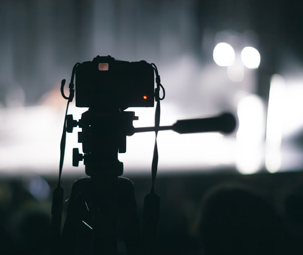 Legal camera setup with tripod with a media pass