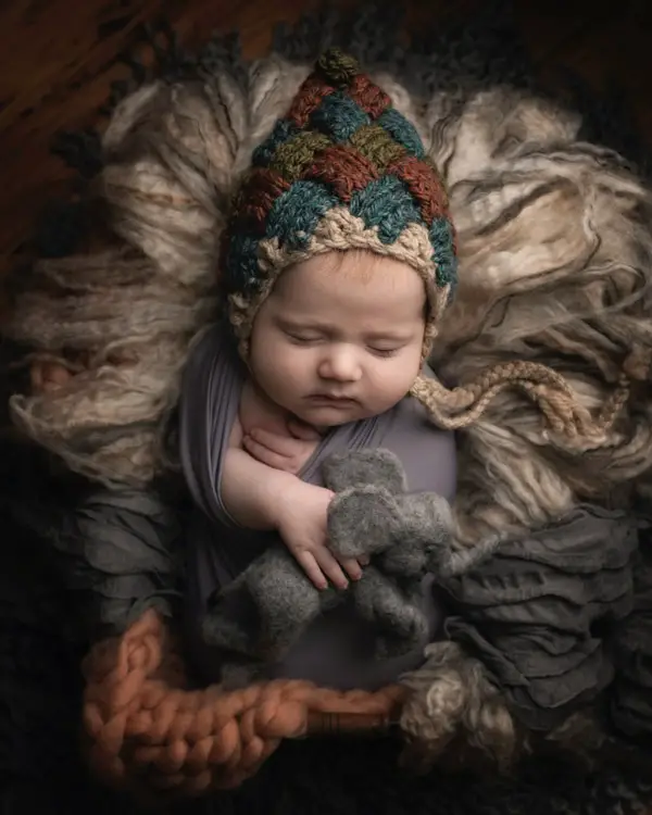 newborn in a hat