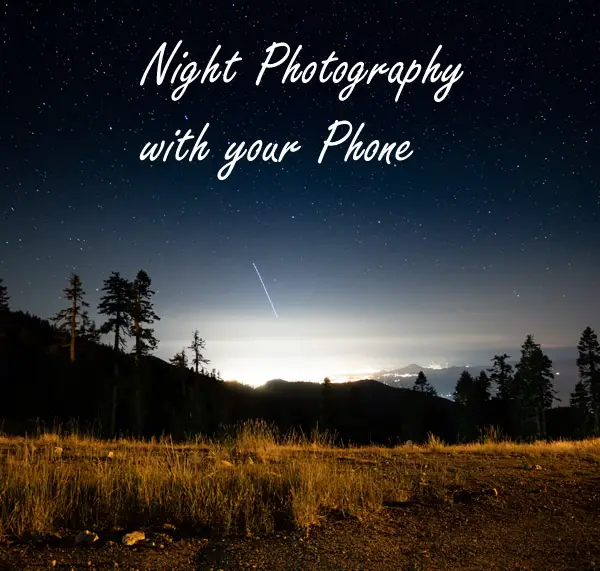 Smartphone shot of night sky and stars