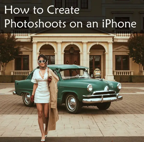 Photoshoot of a model in front of a car