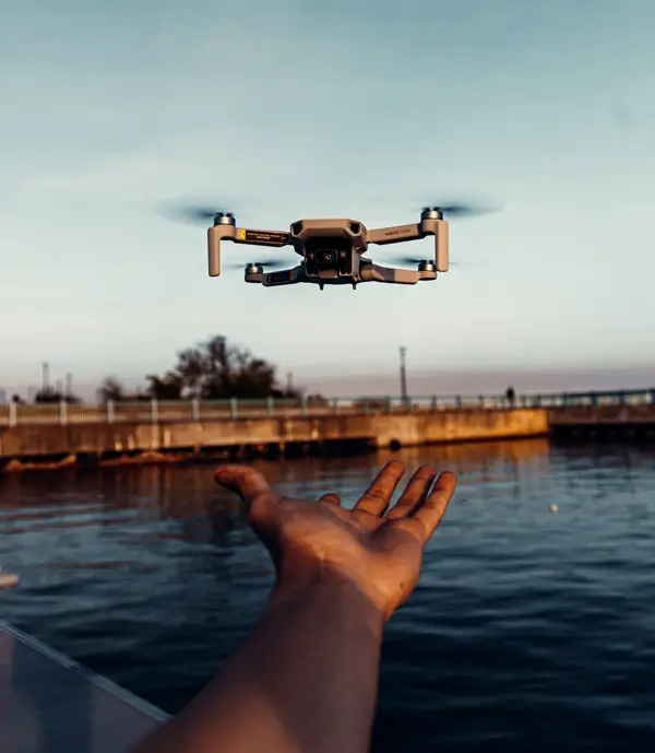 Lifestyle product photo of a drone