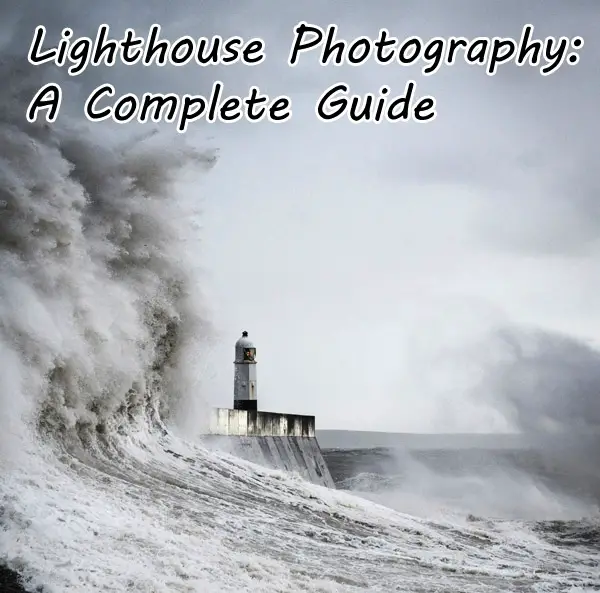 Lighthouse behind stormy seas